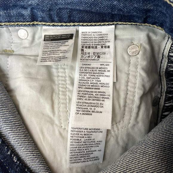 Levi's Low Pro Mid Rise Distressed Straight Jeans 29 - Picture 13 of 15